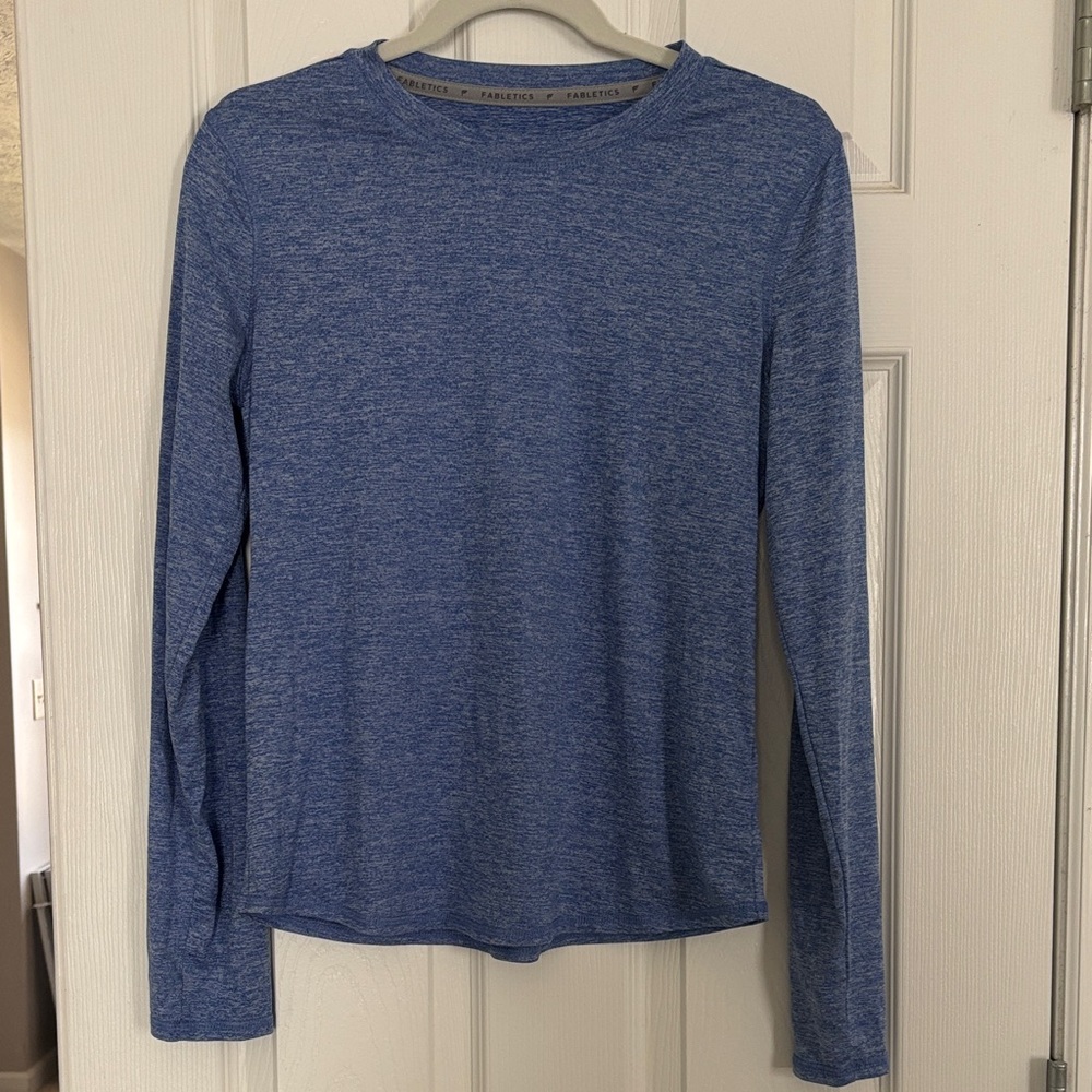 Fabletics Heathered Blue Crew Neck Top